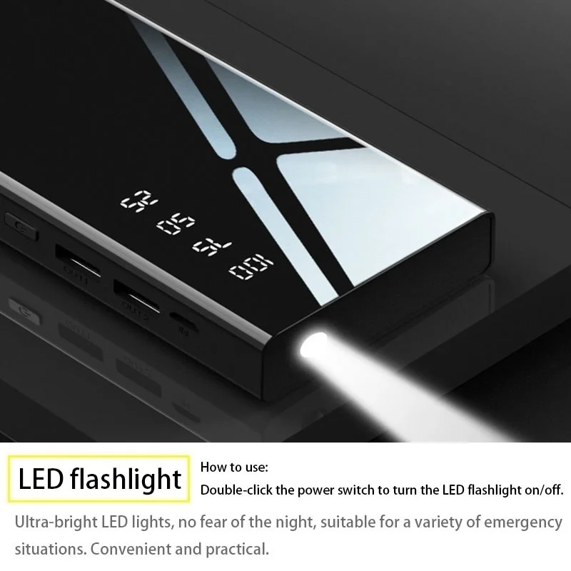 fast charging 50000mah portable charger power bank power bank with 2 1a external battery pack for smart phone free global shipping