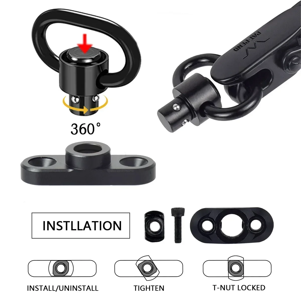 Фото Tactical CNC CQD Shoulder Strap Quick Sling RSA GBB Sling Mount Adapter MLOK 20mm Rail Hunting Airsoft Rifle QD Slings AR15 AK47 №5