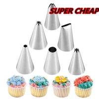 cheap 1pcs stainless steel cream nozzle cake pastry cookie decorating tool diy piping tip novice kitchen bakery accessories