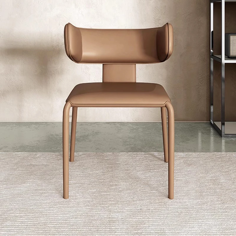 

Ленивые современные обеденные стулья в скандинавском стиле, дизайнерские кожаные стулья для гостиницы, кухни, металлические стулья для гостиной, мебель для дома
