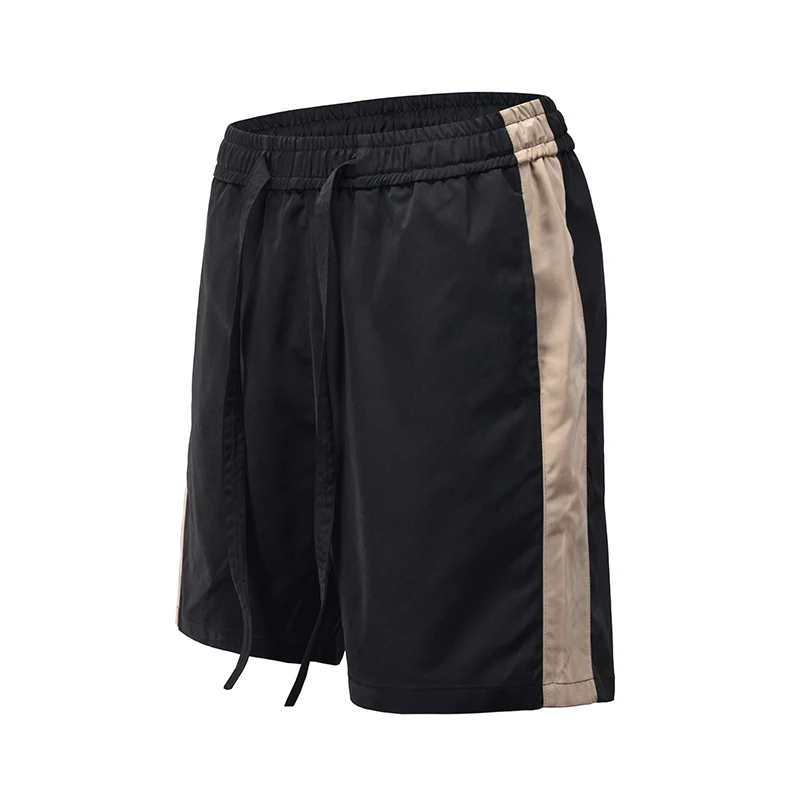 

Harajuku Side Striped Drawstring Cargo Shorts Mens Ribbons Straight Loose Casual Knee Length Pants Oversize Baggy Shorts