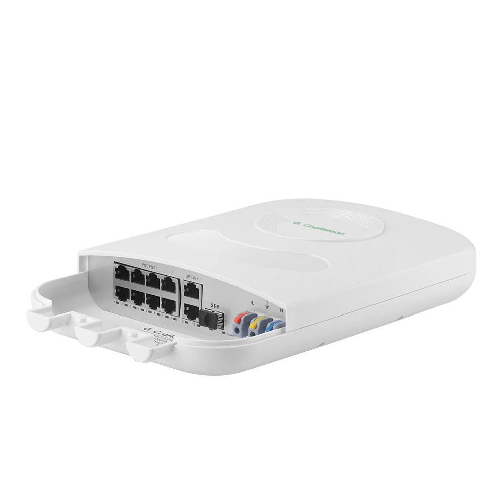 C GC-Q08CB 8-портовый уличный PoE-коммутатор, водонепроницаемый, 2GE + SFP Uplink, IEEE 802.3afat, 1000 Мбитс, 30 Втпорт, расстояние 100 м, G.Craftsman (art.: 3920da320f31f) - 3920da320f31f