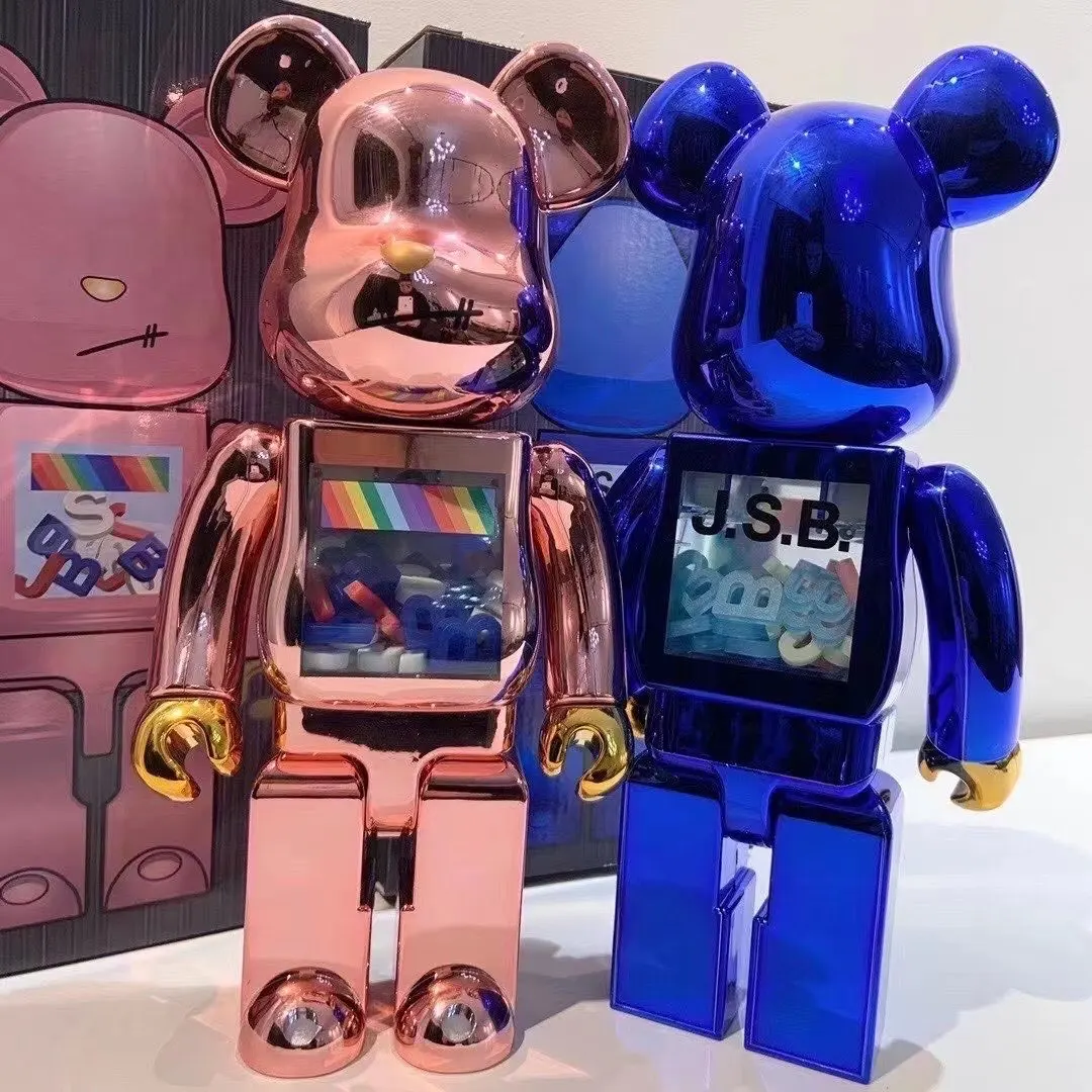 

Bearbrick 28cm 400% Beab Jsbdoll Luminous Bear@ Action Figures Block Bear