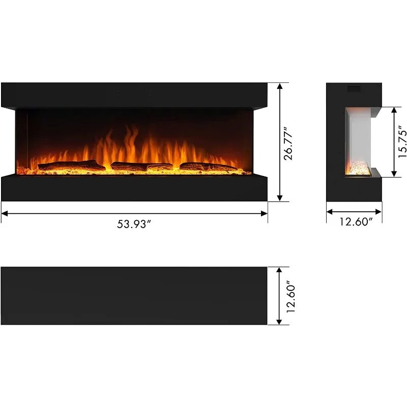 Luxstar 40 &quot42&quot 54 &quot64&quot 76 &quot 3-сторонний электрический камин стандартный домашний