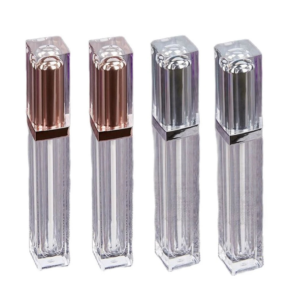 

40pcs 6ML Rose Gold Empty Lip Gloss Tubes, Square Lip Gloss Bottles,Plastic Refillable Liquid Lipstick Container