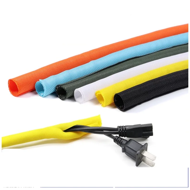 1/5 м самозакрывающийся ПЭТ расширяемый плетеный рукав самозакрытый кабельный