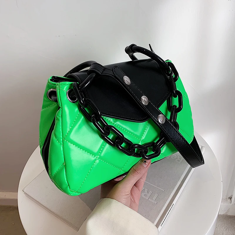 

Summer Kawaii Tote Bag 2022 Hit Trendy PU Leather Quilted Women's Designer Handbag Luxury Brand Chain Shoulder Crossbody Bags