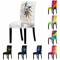 abstract geometric spandex chair cover for dining room colorful chairs covers high back for living room party wedding decor