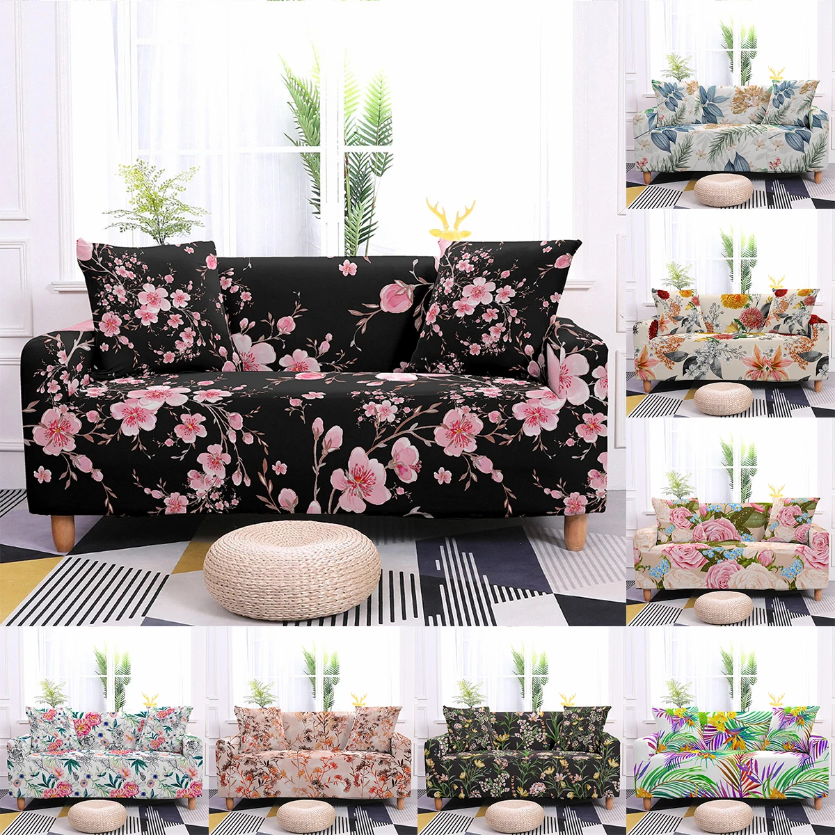 

Elastic Sofa Cover for Living Room Spandex Sofa Cover Sectional Corner Sofa Slipcover Stretch Couch Cover 1/2/3/4 Seater