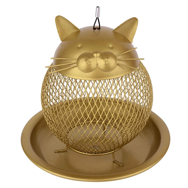 

Anti-Squirrel Bird Feeder, Outdoor Cage Bird Feeder, Cute Cat Shape Bird Feeder Suitable For Outdoor Hanging