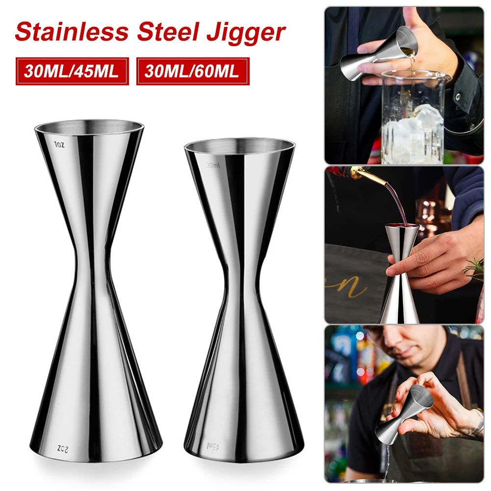 

Stainless Steel 30/60ml Jigger For Home Bar Party Club Tool Cocktail Jigger With Measurements Double-Headed 1/2oz For Bartender