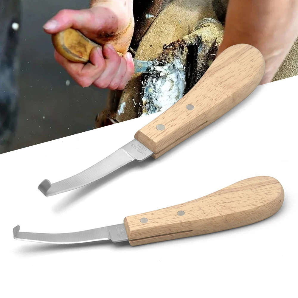 2-комп. нож для обрезки копыт из нержавеющей стали с узким лезвием ножи деревянной