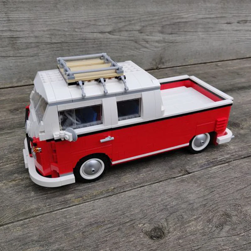 Фото 1048 деталей MOC VW T1 Doka: Альтернативная модель Creator Expert, конструктор, рождественский подарок, игрушка, креативная идея для самостоятельной сборки, кирпичики №3