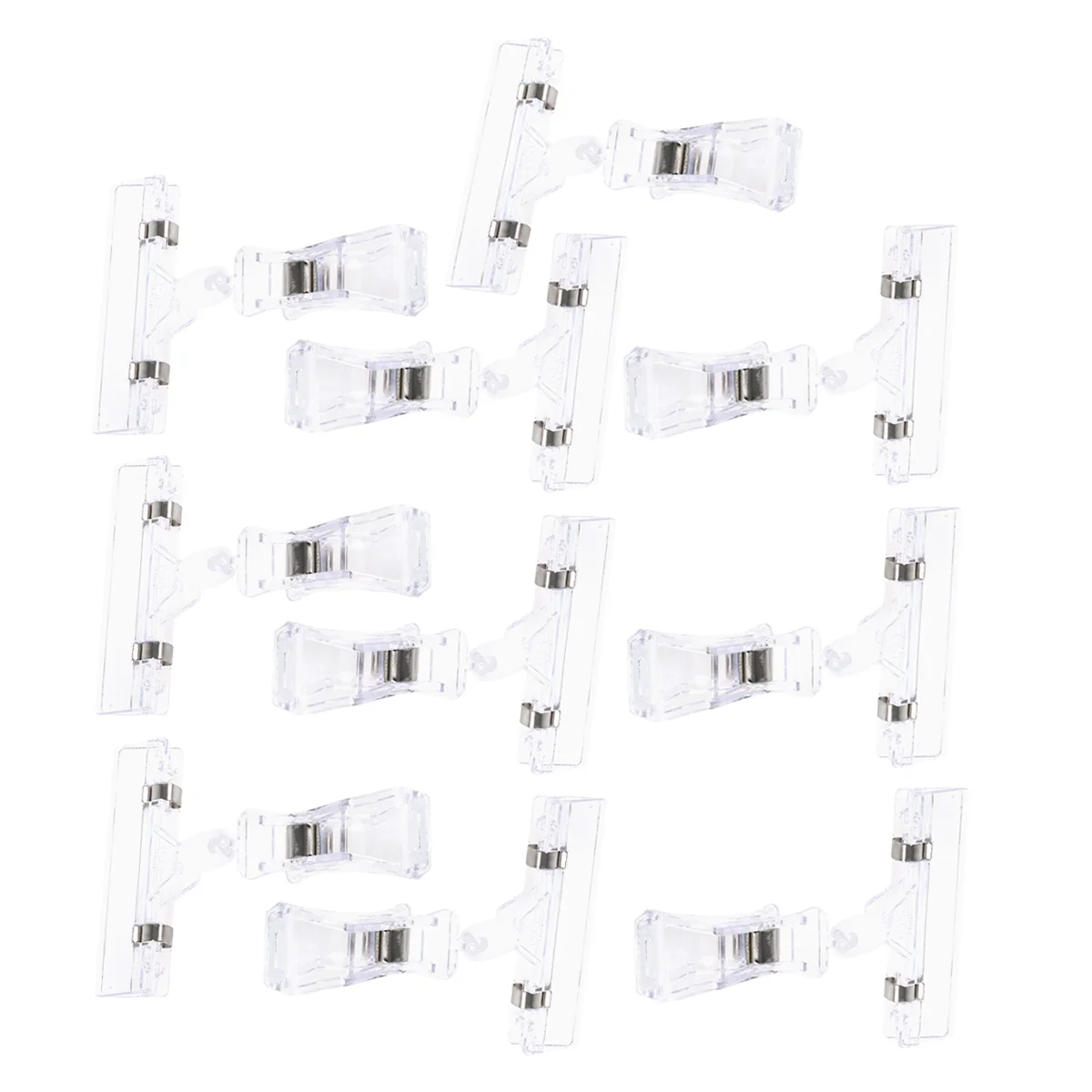 10 PCS Clear Label Clips Label Clip Merchandise Sign Holder Notes Double Display Clips Note Holder