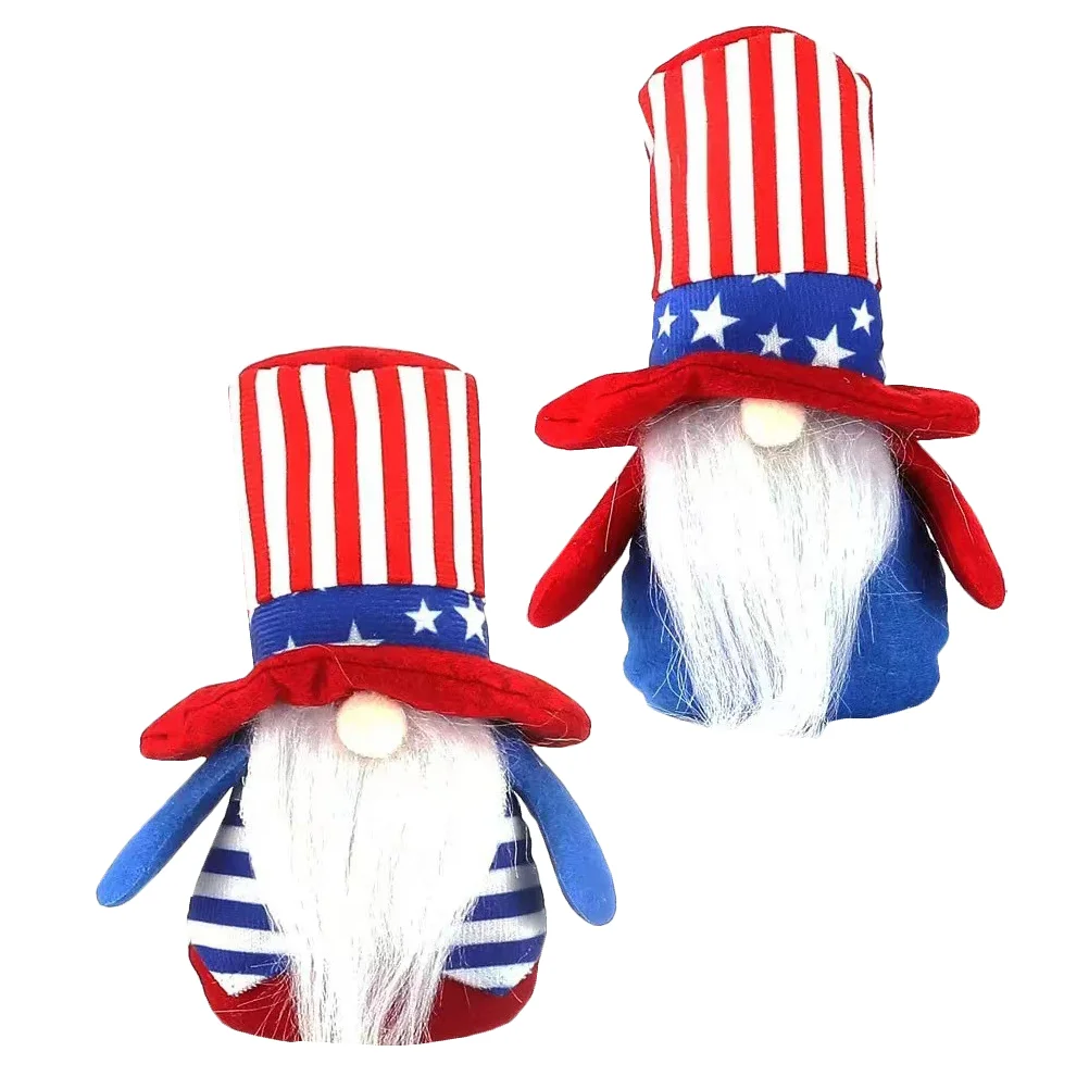 

2 Pcs Faceless Independence Day Gnomes Decorations 4th July Plush Americana Pentagram Patriotic