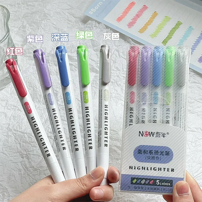 

Флуоресцентные двусторонние маркеры 5 цветов