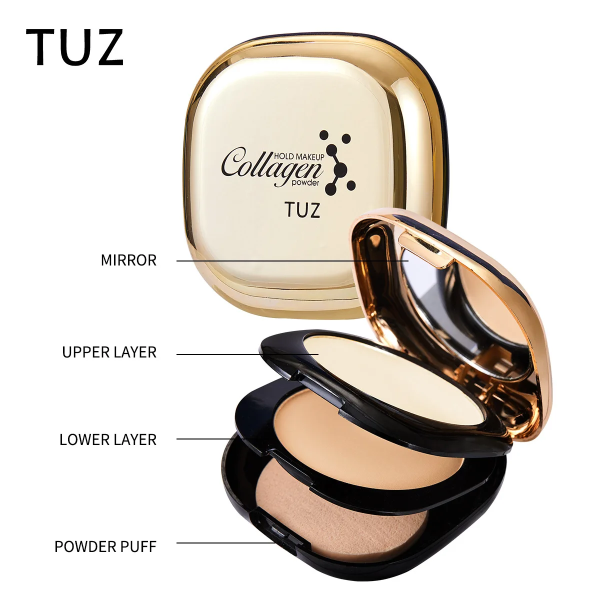 

TUZ Collagen Double Layer Powder Matte Concealer Repair Primer Makeup Professional Facial Makeup Tool