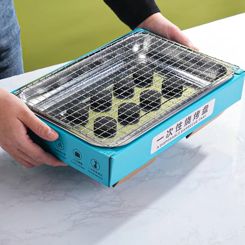 Портативный одноразовый угольный гриль для барбекю на открытом воздухе кемпинга