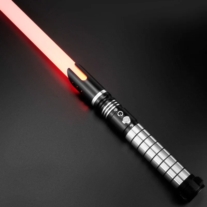 New RGB Lightsaber Metal Hilt Hollow-carved Design Saber FOC Dueling Laser Sword Smooth Swing with 6 Set Sound Fonts Glow Toys