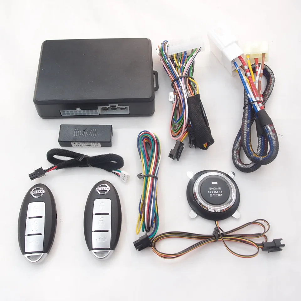 Система запуска автомобиля Push start с управлением через приложение по Bluetooth для Nissan Toyota Honda Ford Peugeot с особым кабелем.