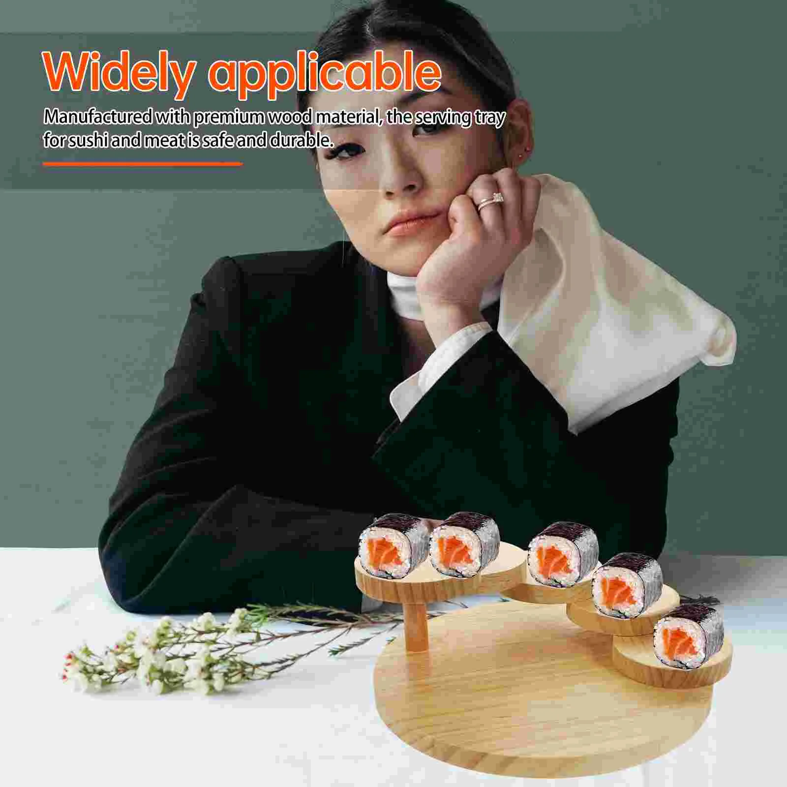 Вращающаяся тарелка для суши креативное блюдо сашими мяса сервировка деревянных