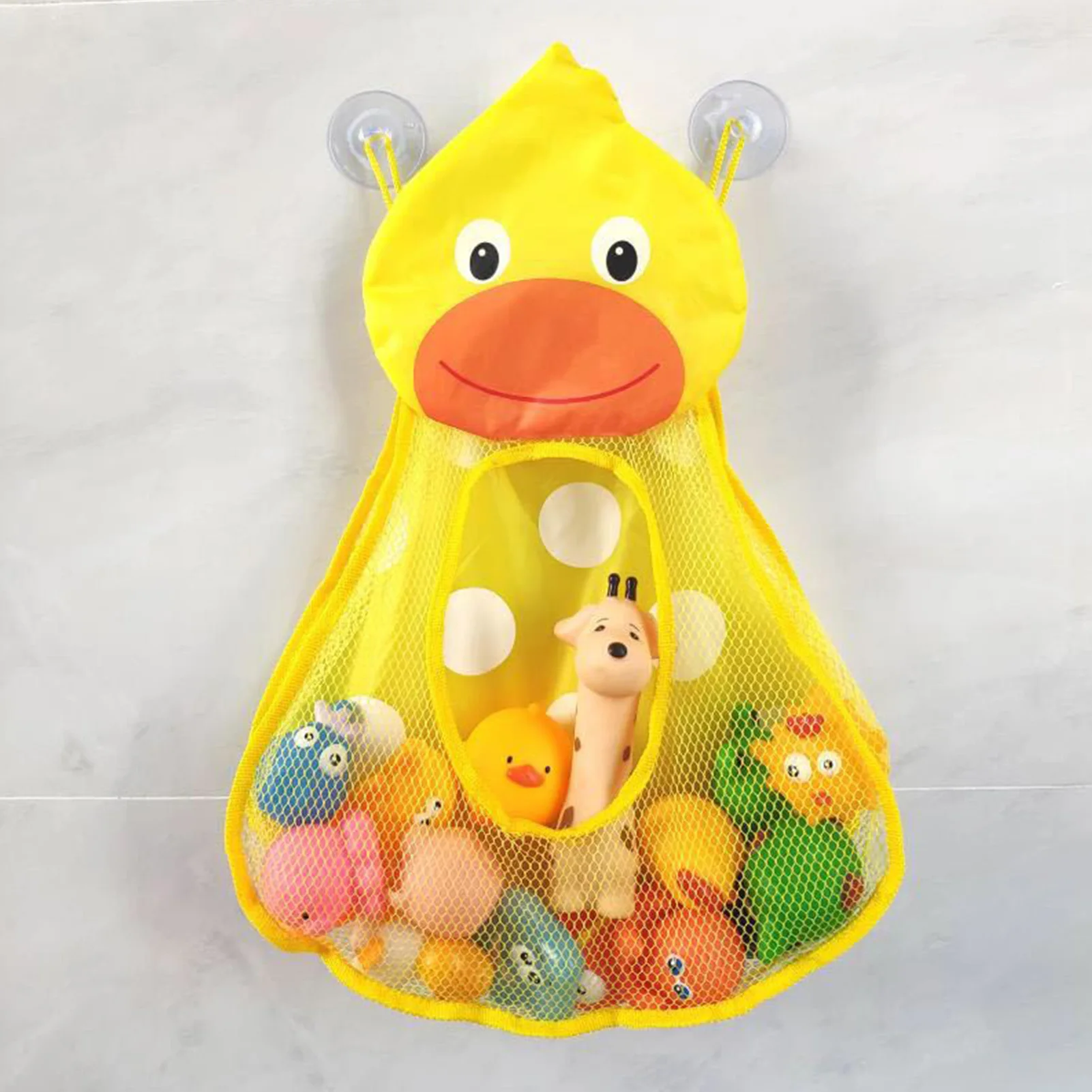 Baby Bath Toys For Kids Storage Bag Bathroom Mesh Bag Duck Shark Strong Suction Cups Net Summer Bathtub Water Game Toy Organizer