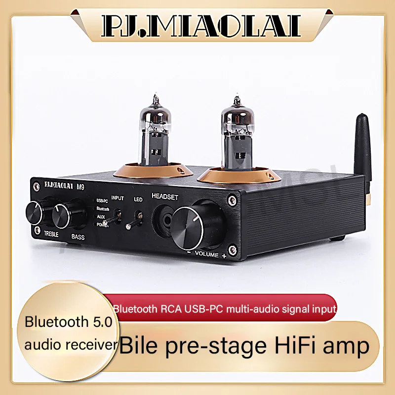 

Предусилитель AIYIMA SMSL M9 HIFI Bluetooth 5,0 2,0 6K4 вакуумная трубка, усилитель USB RCA с тоном, наушники без потерь, аудио