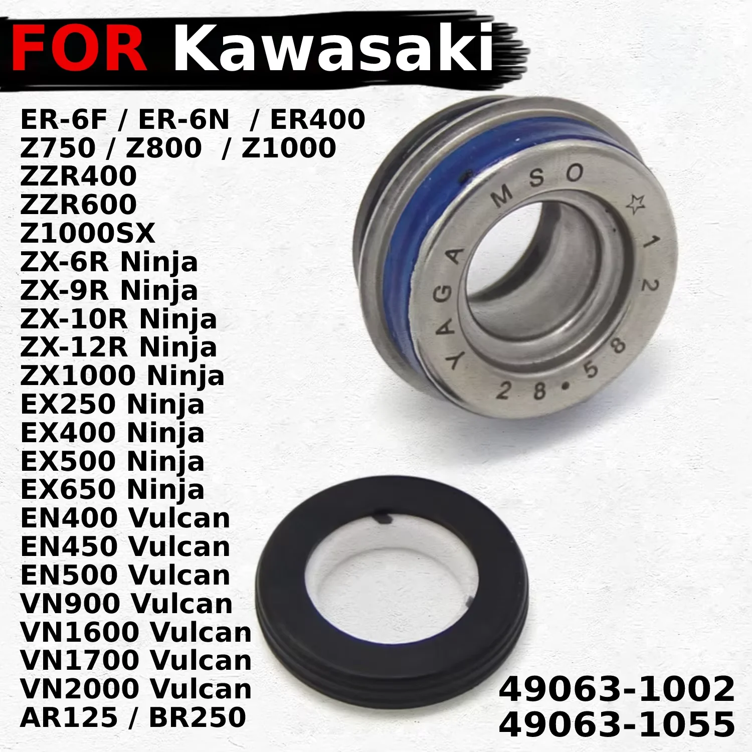 

Сальники водяного насоса подходят для Kawasaki KLZ1000 KLE250 KLE300 KLE650 KL650B KLR250 KMX125 KMX200 KDX200 KLX300R KFX250A