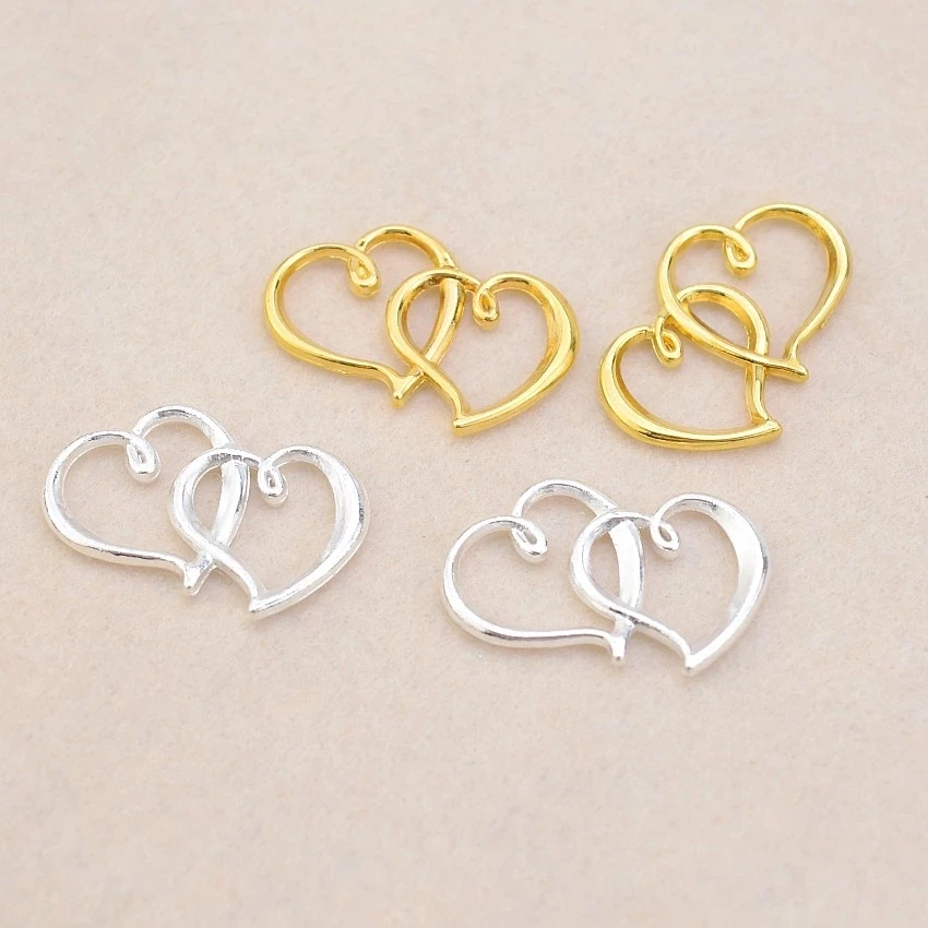 10 шт., подвески в виде сердца