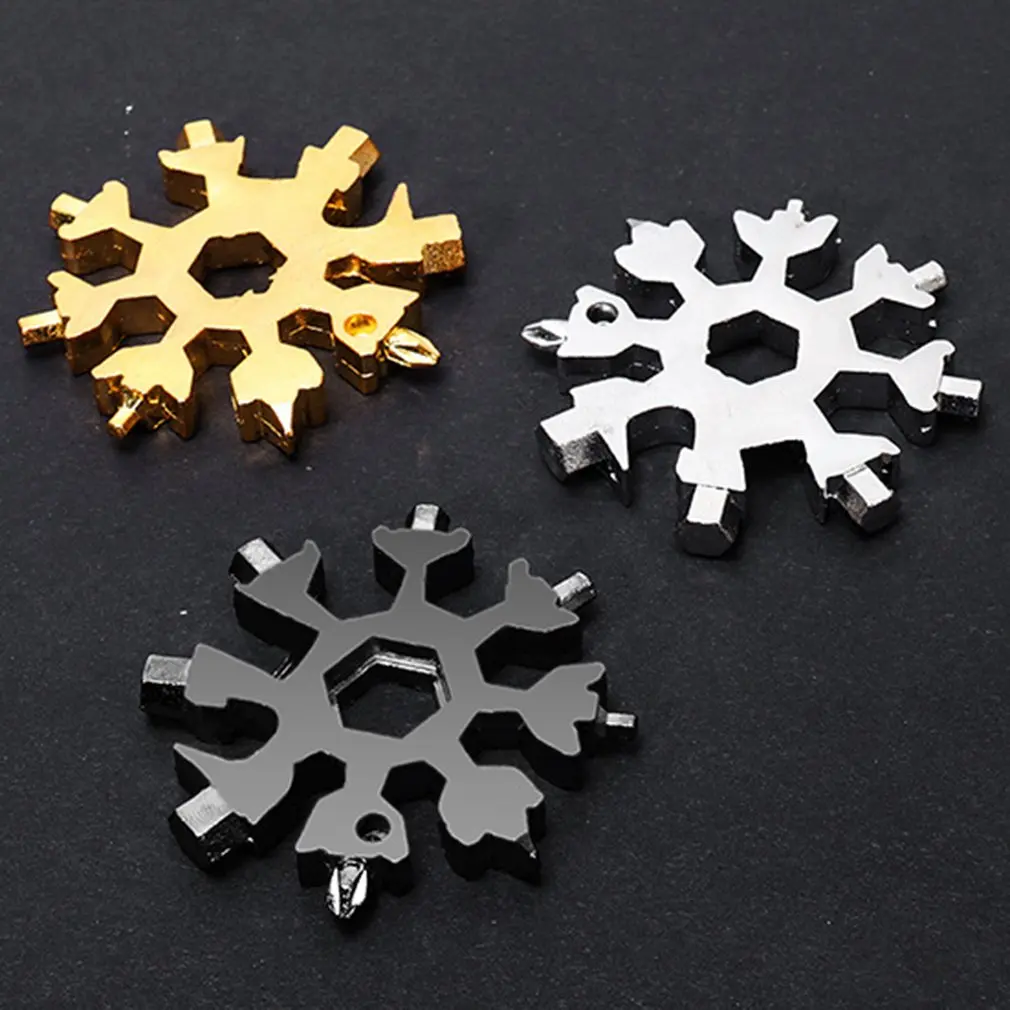 Купи Multifunctional 18 In 1 Snowflake Multi Pocket Tool Keyring Key Ring Spanner Hex Wrench Wrench Tools Hand Tools за 178 рублей в магазине AliExpress