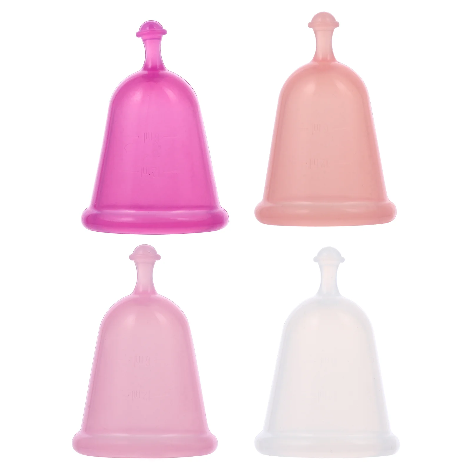 

4Pcs Period Cup Flexible Soft Silicone Menstruation Supplies Pad Alternative Sanitary Cup