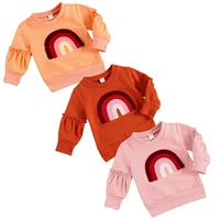0 to 24 months baby girl clothes korean childrens clothing girls rainbow long sleeve top kids fallwinter pullover