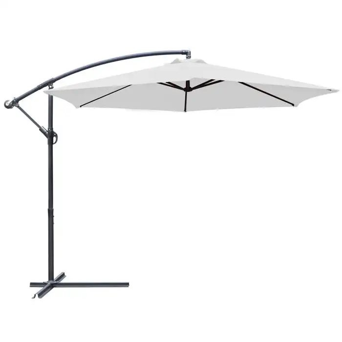 

10 FT Offset Cantilever Umbrellas with Tilt Adjutable Hanging Outdoor Market Patio Umbrella,White