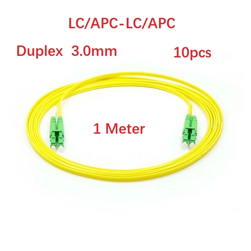 

1Meter 10pcs LC/APC-LC/APC Single Mode G652D Duplex Core 3.0mm Yellow LSZH Jacket Fiber Optic Patch Cord