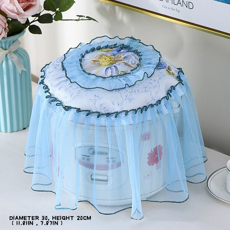 

1 Pcs Printed Lace Dust Cover for Pressure Cooker Round Cloth Cover Flower Printed Dustproof cover for Rice Cooker Home Decorati
