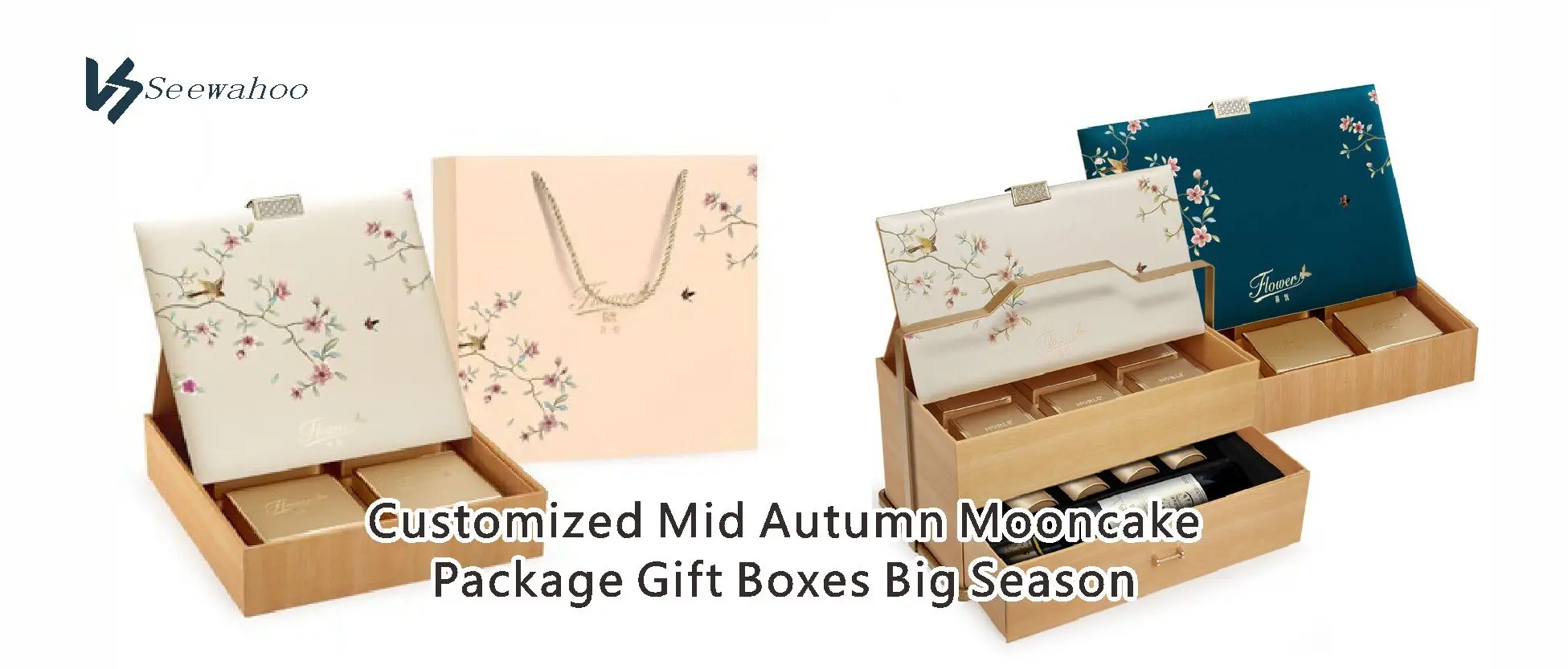 

A Set of Twin Customized Mid Autumn Mooncake Package Gift Boxes Big Season 2022