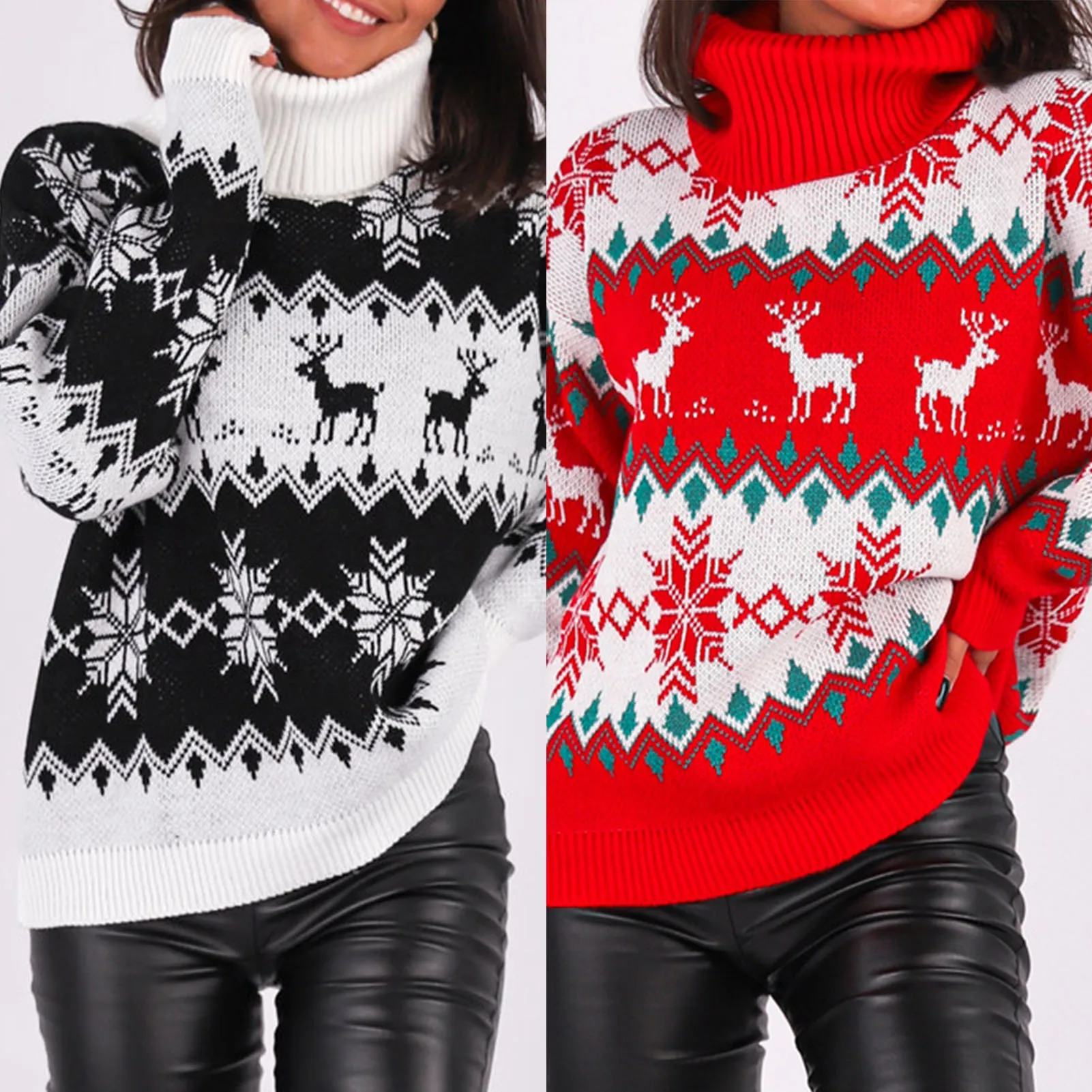 

Christmas Crochet Top Blouses Sweater Oversized Ladies Crochet Pullovers Top Long Sleeve Women Korean Ribbed Knit Casual Outfit