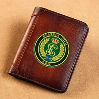 high quality genuine leather wallet espa%c3%b1a guardia civil a r s printing card holder male short purses bk1045