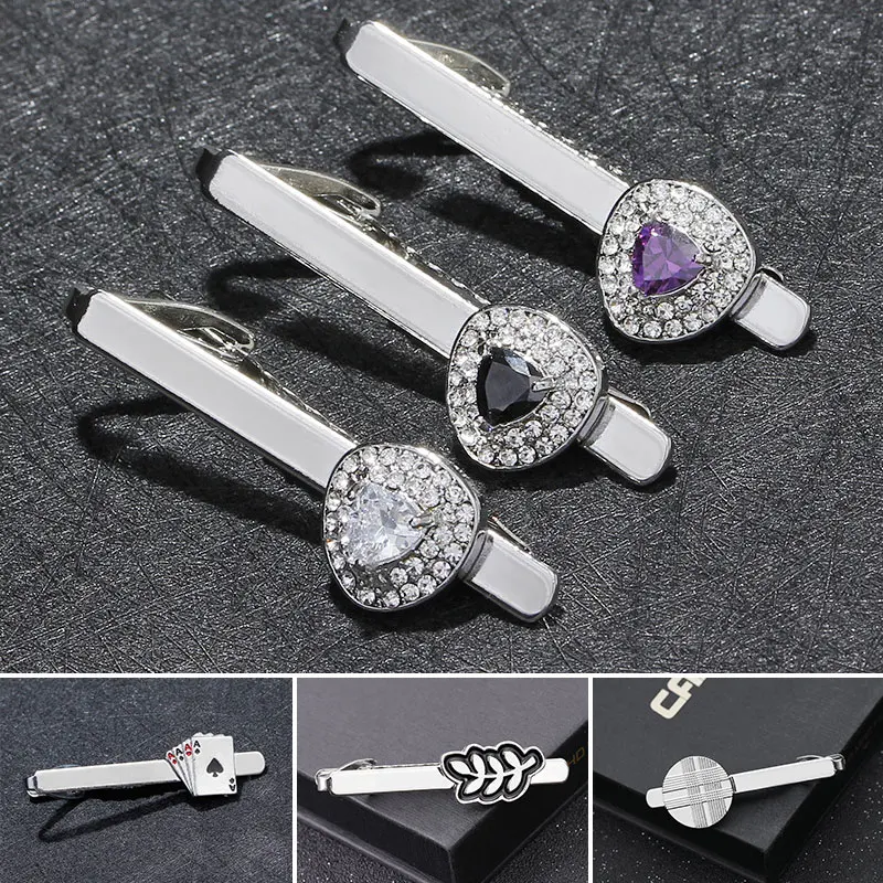 

1PC Shirt Alloy Tie Clips Long Collar Pin Gift Musical Note Shirt Business Tie Clip Fashion Luxury Trend Jewelry