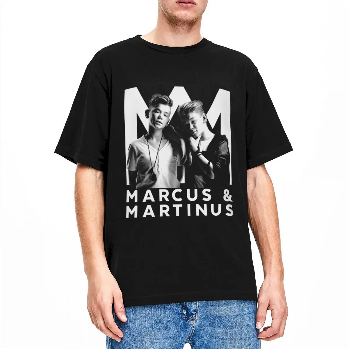 Футболка мужская из 100% хлопка с принтом Маркуса и мартинуса