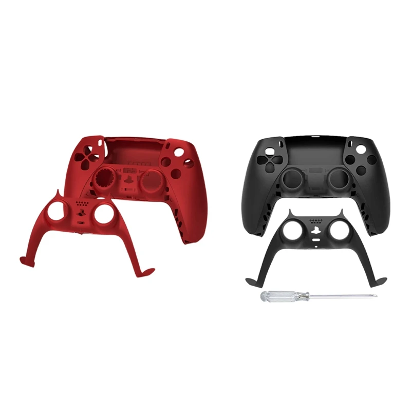 

JYS 2 Set Protective Shell For PS5 Game Controller Handle Decorative Strip Game Controller Plastic Cover(Red & Black)