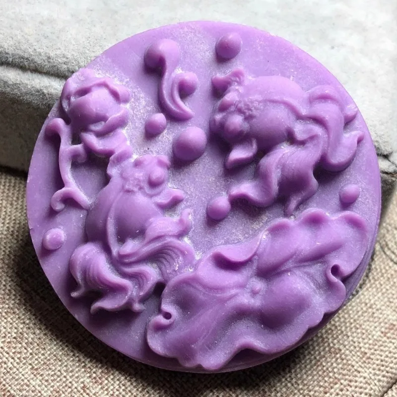 Модная новинка фиолетовая круглая подвеска из слюды