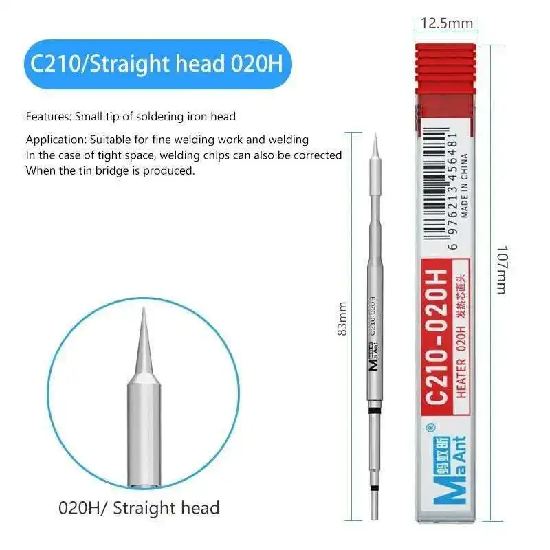 

Универсальная серия паяльников MaAnt C210, ручка сварочного утюга, быстрый нагрев, головка паяльной станции 210