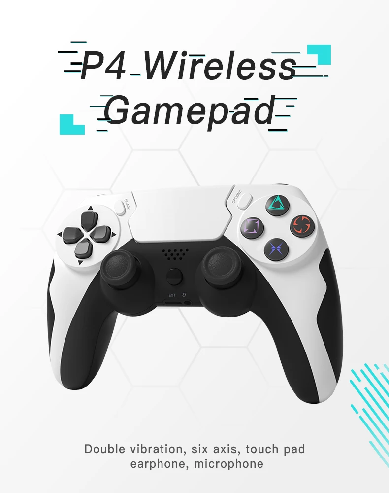 

P4 Беспроводная Bluetooth 4,0 игровая Ручка Двойная Вибрация Шесть осей с сенсорным микрофоном гарнитура для PS3/PS4/ПК геймпад джойстики