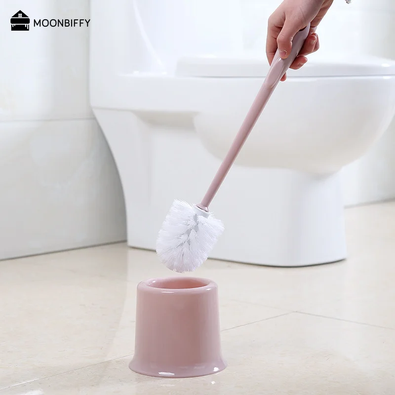 Creative Toilet Brush with Stand Up Holder Long Handle No Dead Corner WC Toilet Brush Bathroom Cleaning Brush Escobilla Wc Ecoco