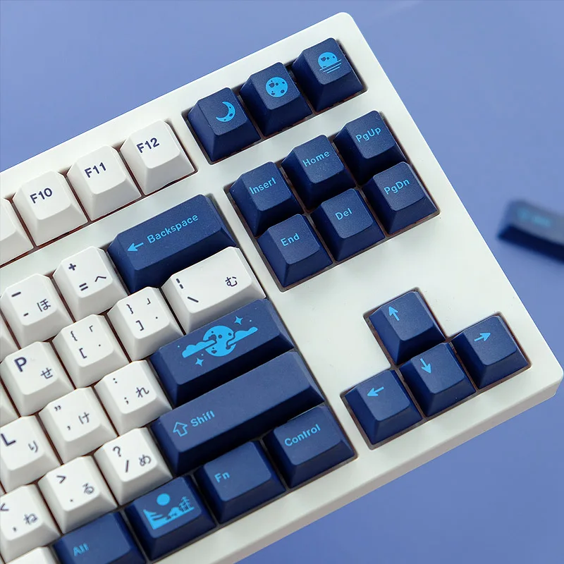 

Колпачки для клавиш Blue Moon, колпачки для клавиш Cherry Profile, сублимационная печать, колпачки для клавиш MX, механическая клавиатура с 134 клавишами