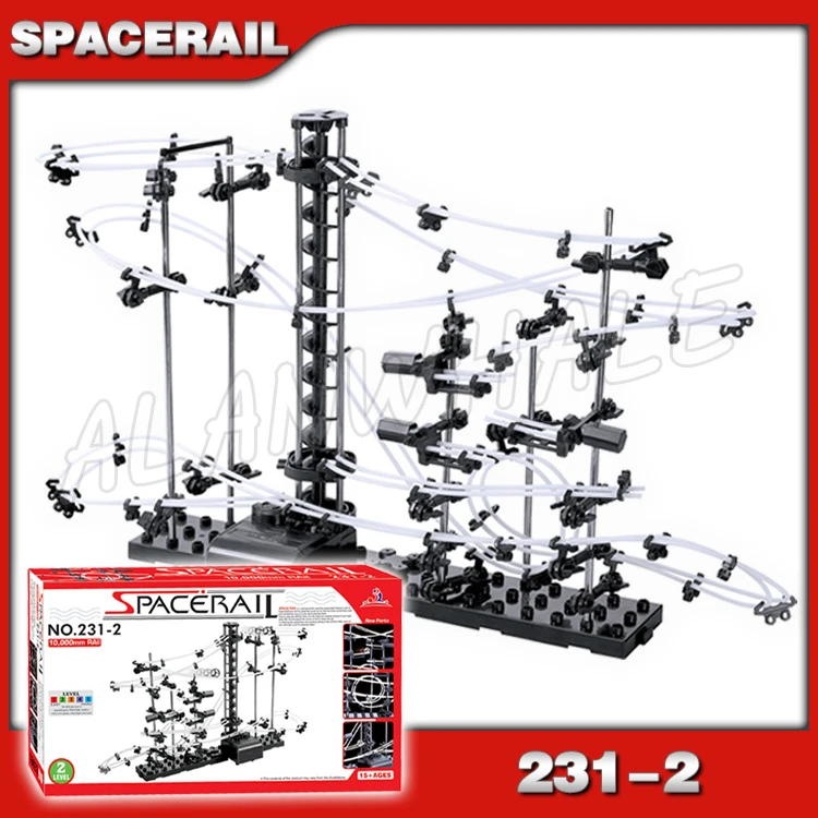 

1000cm Rail Level 2 Marble Run Race Roller Coaster Night Luminous Model Building Boys STEM Learning Sets Rolling ball Sculpture