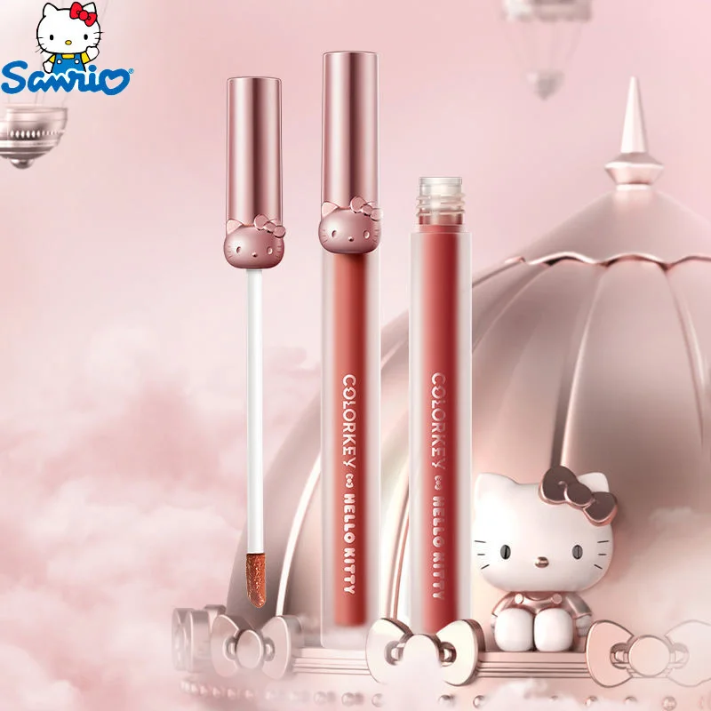 

Hello Kitty Sanrio плюшевая кавайная мультяшная Милая Глянцевая бархатная матовая зеркальная помада блеск для губ аниме плюшевые игрушки для девоч...