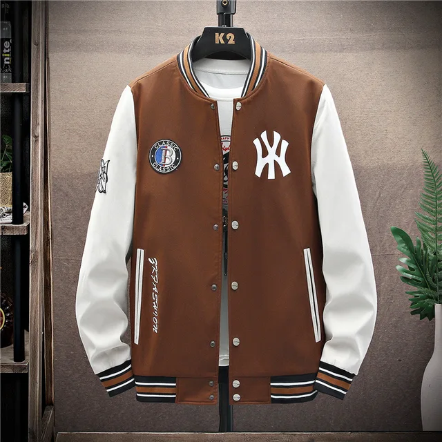 Mens Jacket Trend New Button Casual Letter Coats Round Neck Cardigan Baseball Uniform 2022 Spring And Autumn Tide Brand Clothes 2
