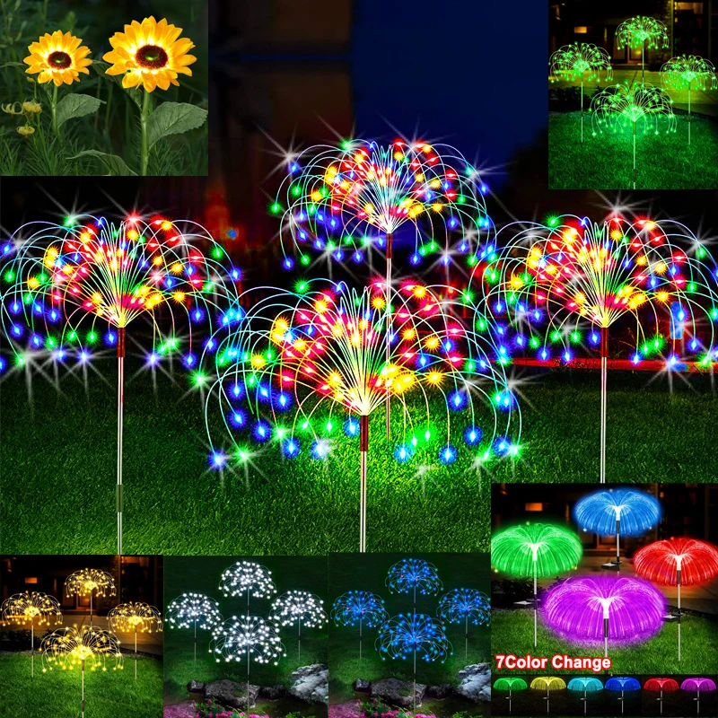 

Firework LED Lights Outdoor Garden Decoration Lawn Pathway Backyard Solar Fairy Lighting Party Christmas Holiday Wedding Decor